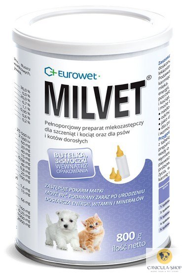 Milvet Preparat mlekozastępczy dla szczeniąt i kociąt 800g