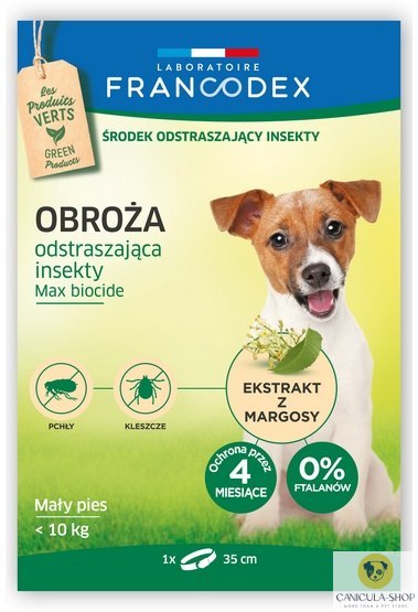 Francodex Obroża odstraszająca insekty małe psy do 10kg 35cm [FR179171]