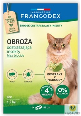 Francodex Obroża odstraszająca insekty dla kotów od 2kg 43cm [FR179170]