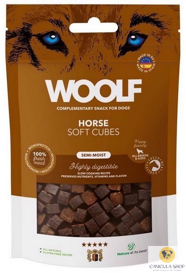 Woolf - Soft Cubes Monoprotein Horse 100g Woolf - Soft Cubes Monoprotein Horse 100g