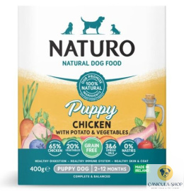 Naturo - Puppy Grain Free Kurczak z ziemniakami i warzywami tacka 400g