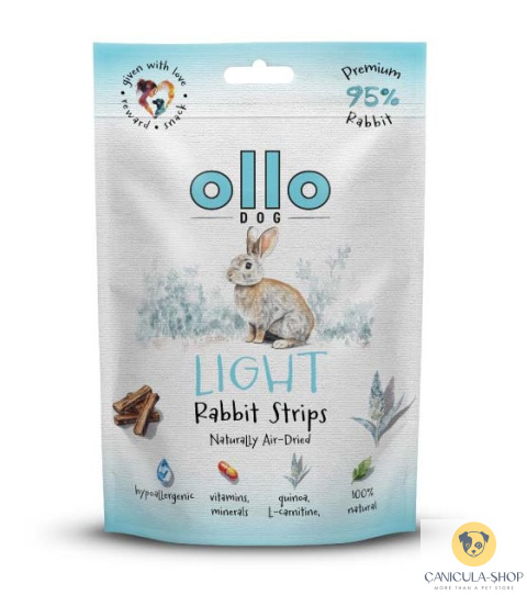 Ollo - Przysmak funkcjonalny dla psa Light Rabbit Strips 80g Ollo - Przysmak funkcjonalny dla psa Light Rabbit Strips 80g