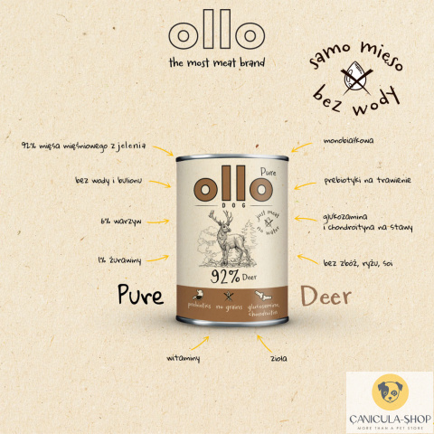 Ollo Pure - Jeleń 400g Ollo Pure - Jeleń 400g